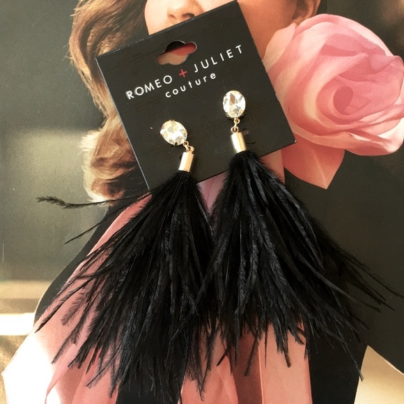 Romeo & Juliet Couture Jewelry - Romeo + Juliet Couture  Ostrich Feather Earrings